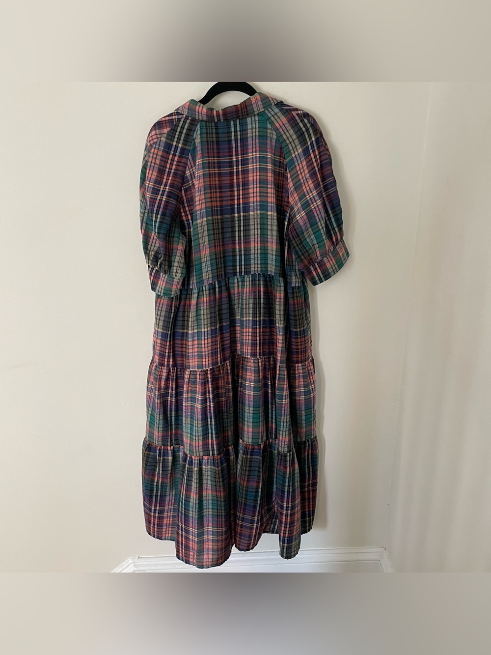 Natural Life Rebecca Midi Dress in Rainbow Plaid Flannel medium - Picture 6 of 6